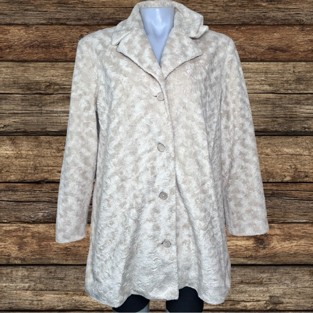 Telluride Clothing Co. Elegant Soft Faux Fur Coat – Size 6 – Cream/Beig